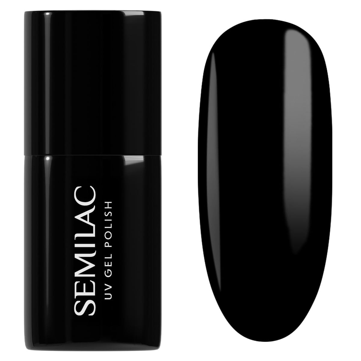 SEMILAC Gel Nail Polish 031 Black Diamond - Full Coverage Gel Polish - Soak Off Easy To Use LED/UV Nail Lamp - Long Lasting Manicure and Pedicure up to 3 weeks