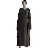 Women Muslim Abaya Dress 1Piece Bat Sleeve Islamic Maxi Robe Fashion Jilbab for Women Eid Kaftan Muslim Robe