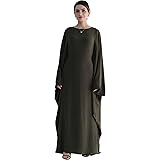 Women Muslim Abaya Dress 1Piece Bat Sleeve Islamic
