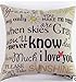 Cotton Linen You Are My Sunshine Decorative Pillowcase Throw Pillow Cushion Cover Square 18