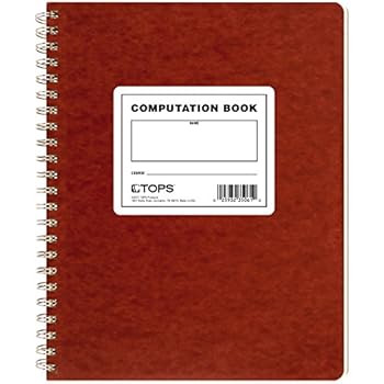 TOPS Computation Book, 11.75 x 9.5 Inches, Double Wire, 152 Numbered Pages, Quadrille Ruled, 76 Sheets, Buff, (35061)