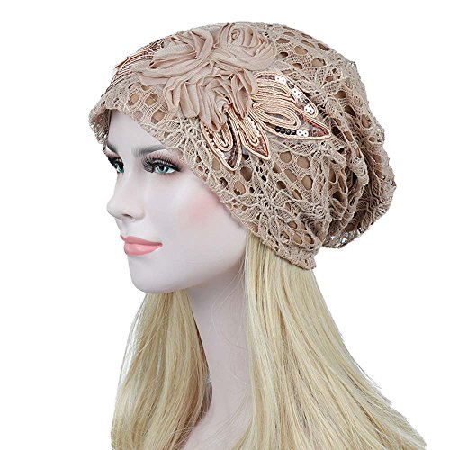 CapsA Winter Warm Knit Hat Women Men Stylish Thin Hip-hop Soft Stretch Knit Slouchy Beanie Hat Skull Cap Lace Flower Slouchy Baggy Head Cap Chemo Beanie Cancer Hat Turban