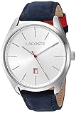 Lacoste Men's San Diego Stainless Steel Quartz Watch with Suede Strap, Blue, 22 (Model: 2010909)