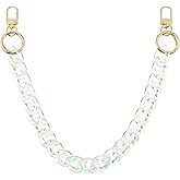 Colorful Transparent Chunky Acrylic Purse Strap, Detachable Purse Extender Chains Adjustable Handbag Chain Handles Decoration Charm for Handbag Shoulder Bag, 15.7" Length