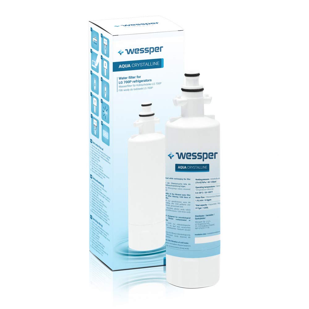 Wessper Crystalline Nevera Filtro de agua Compatible con LG LT700P ...