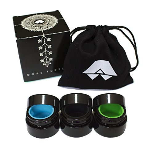 Dope Turtle - babySHELL Silicon Lined Wax Container (3 Pack, Black/Blue/Green Liner, 15ml)