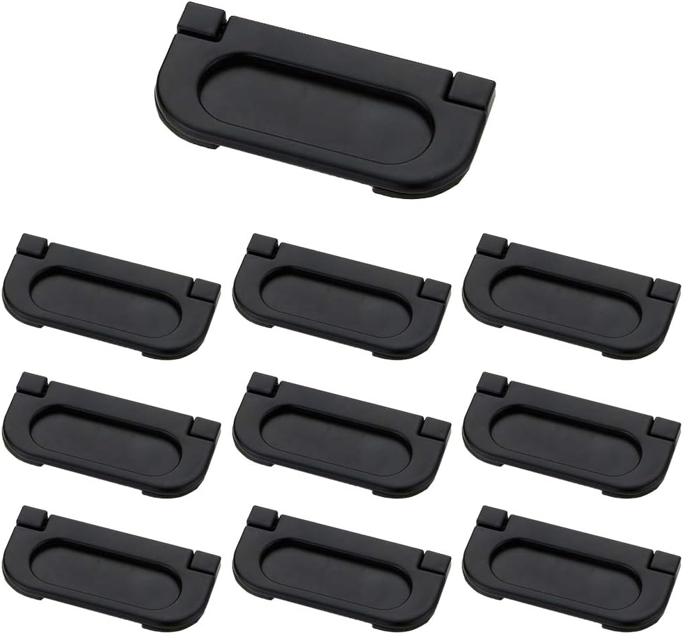 10 Pack Flush Pull Ring Handles, Hidden Recessed Furniture Grip, Boat Hatch Latch Drawers Cabinet Flush Ring Sliding Door Pull Handle