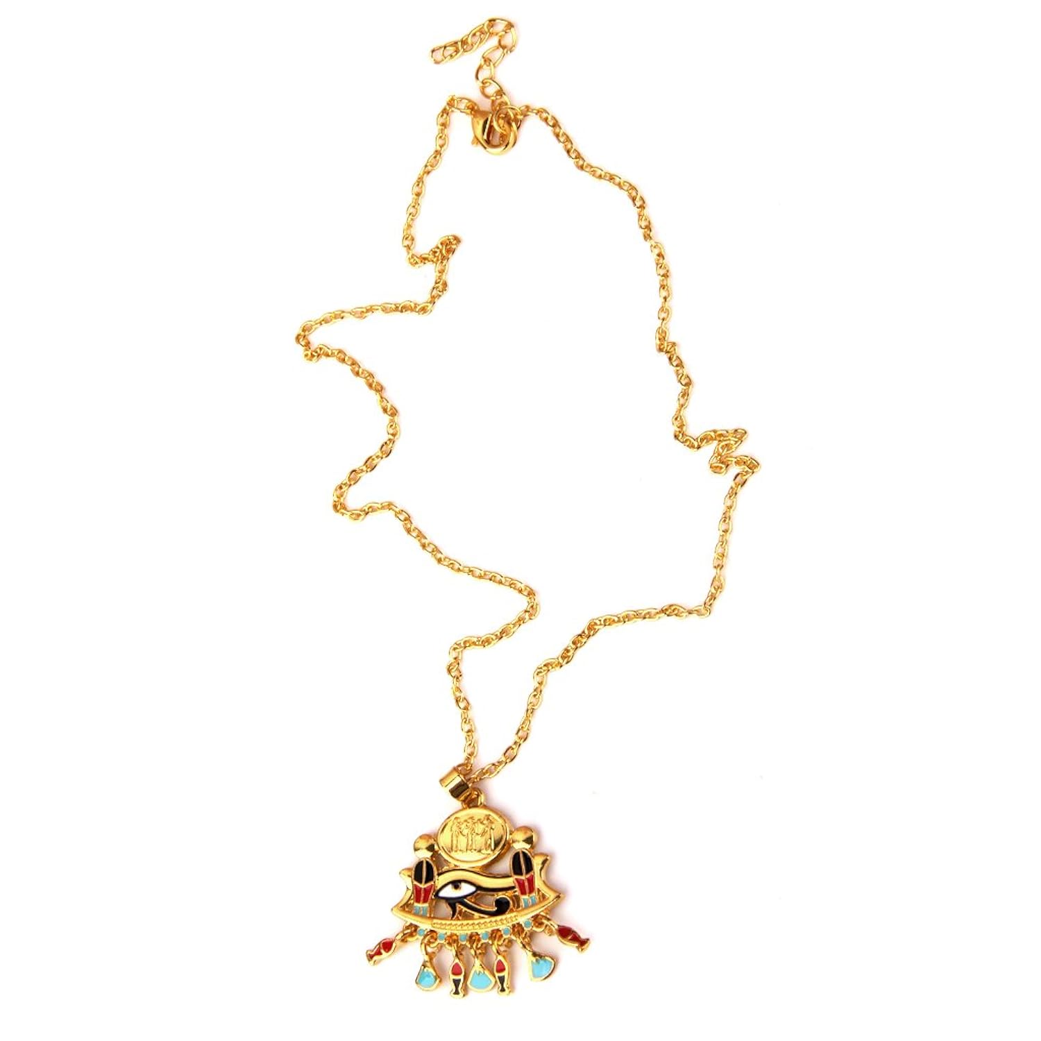 Collar Colgante Cadena Ojo de Horus Cobra Ajustable Aleación Uinisex Color Oro