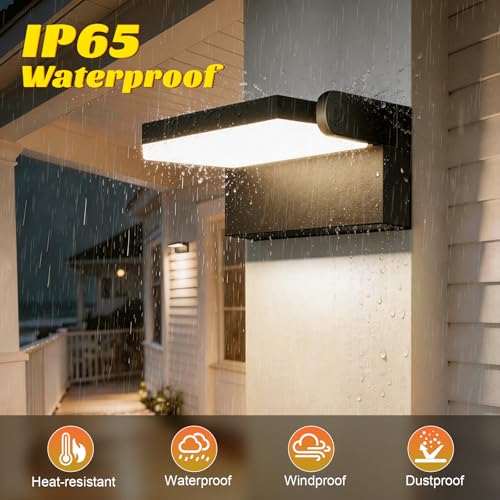 ledmo 60W Outdoor / Indoor Wall Light 360° Adjustable Outdoor Lamps Outdoor Wall Light for Terrace Corridor Gardens, Black, 126 LEDs, 5000 Lumens, Warm White 3000K, IP65