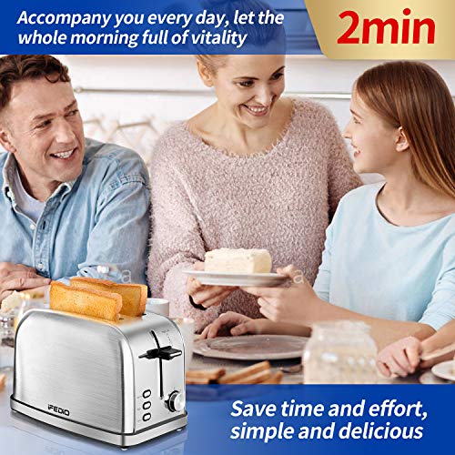 iFEDiO 2 Slice Toaster Best Rated Prime with Removable Crumb Tray