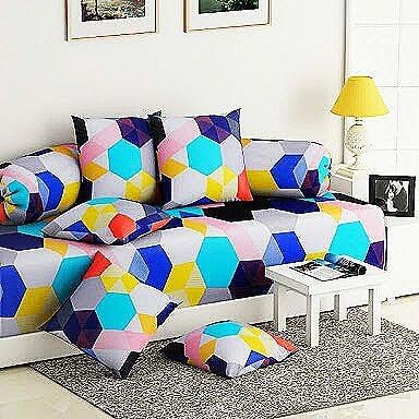 Choice homes Cotton 149 TC Diwan Set (Standard_Multicolour)