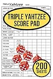 200 TRIPLE Yahtzee Score Pads for TRIPLE Yahtzee: 200 TRIPLE Yahtzee Score Sheet, Convenient Size For Triple Yahtzee Game, Triple Yahtzee Game Record Score Keeper Book, Score Card by TRIPLE Yahtzee Score Record
