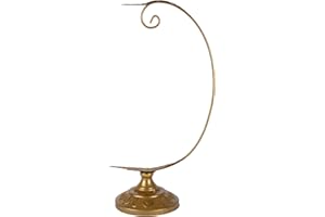 DEMDACO Leaf Pattern Gold Tone 12 x 7 Iron Metal Christmas Ornament Display Stand