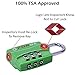 Forge TSA Luggage Combination Lock - Open Alert Indicator, Easy Read Dials, Alloy Body- Ideal for Travel, Lockers, Bags (Green 2Pk)
