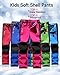 LNJLVI Girls/Boys Outdoor Hiking Soft Shell Windproof Pants Warm Fleece Lined Kid Snow Pantsthumb 2