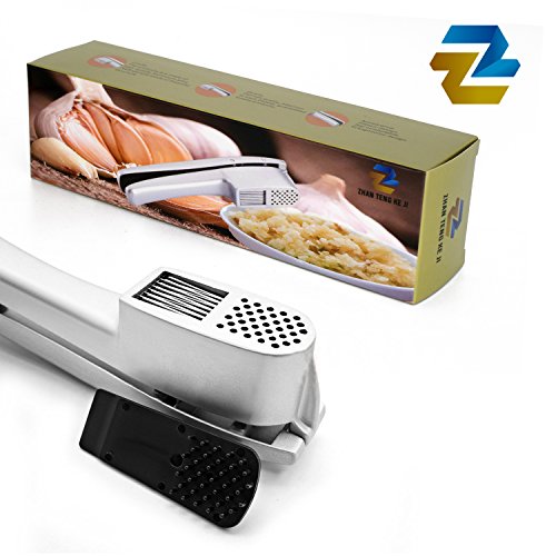Garlic Press, 2 in 1 Professional Garlic Mincer and Slicer, Heavy Duty Aluminium Garlic Presser by Tysonir For Professional Restaurant Hotel Home Kitchen Helper Masher & Slicer - Thumbnail 5