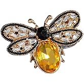 Rhinestone Bee Brooches Pins Vintage Insect Themed Lapel Pin for Women Stylish Accessories for Birthday Dating Party