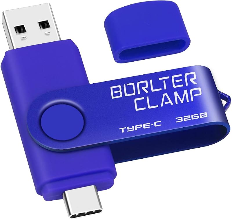 BORLTER CLAMP 32GB USB-C 3.0 Flash Drive 2-in-1 for Android Phones Tablets PC
