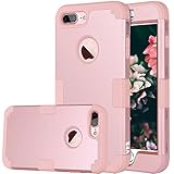 iPhone 8 Plus Case, 8 Plus Case, VPR 3 in 1 Hybrid Cover Hard PC Soft Silicone Rubber Heavy Duty Shock Absorbing Protective Defender Case for Apple iPhone 8 Plus 2017 Release (RoseGold)