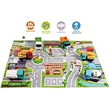 Big Daddy Complete Construction World Toy Set Includes Excavator Truck, Crane Truck, Cement Truck, & Dump Truck 26 Piece Mega Set + Bonus Road Map