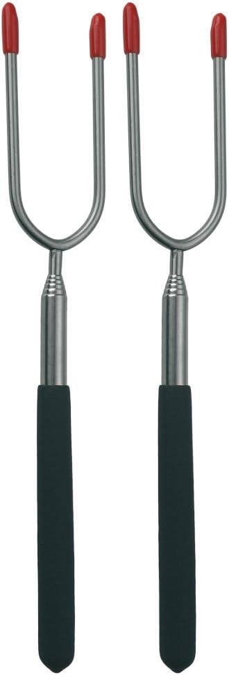 Schwarzwolf outdoor Grillspieße Grillgabel Spieße ausziehbar extra Lange (85 cm) Barbecue BBQ Gabel Lagerfeuer Teleskop BBQ Gabeln Lagerfeuer Besteck Grillspieß Grillzubehör LIPNO