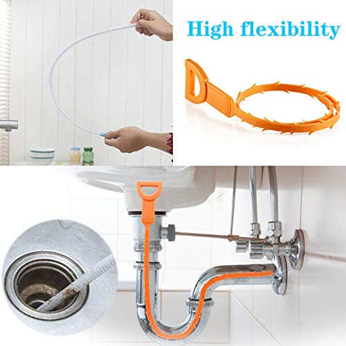 image for Sugelary Drain Clog Remover, Sink Snake Hair Catcher Tool Overflow Cle