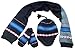 N'Ice Caps Little Boys Racer Striped Knitted Hat/Scarf/Mitten Set