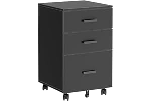 SDHYL Rolling File Cabinet, Mobile Filing Cabinet with Wheels, 3 Drawers Filing Cabinets Under Desk for Home Office, Vertical