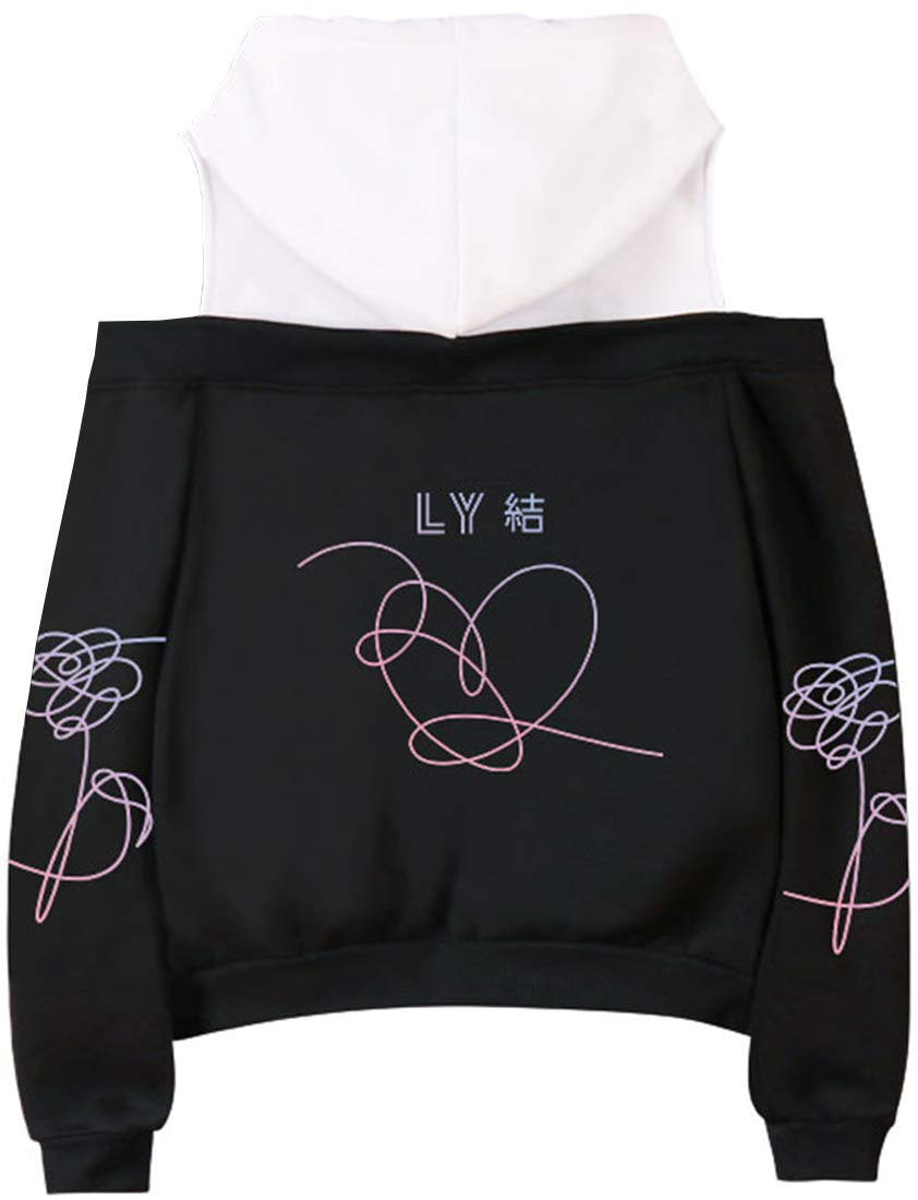 bts love yourself off shoulder hoodie