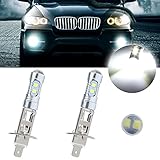 cciyu 2 Pack Super White 6000k H1 LED Bulb 50W 6000LM CREE Car LED Replacement fit for Fog HID DRL Light