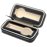 LIANGSM PU Leather Watch Box,Watch Dislpay Box,Watch Storage Box,Organizer Case PU Leather for Men Women 2 Slot,Exquisite and Durable