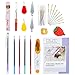 Caydo Embroidery Starter Kit Including 100 Skeins 50 Color Threads, 5 Pieces Bamboo Embroidery Hoops, 2 Pieces Aida Cloth, A Circular Packing Bag and Cross Stitch Tool Kit