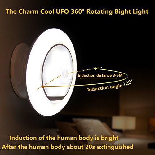 Motion Sensor Night Light for Kids, Supmoon USB Rechargeable 360 Degree Flexible Rotating Baby Safe LED Lamp Wireless Wall Light Step Light for Closet Stairs Hallway Bedroom Pantry(Warm Light)