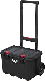 Keter Stack n Roll Modular DIY Tool Storage Cart with Wheels Black view 3