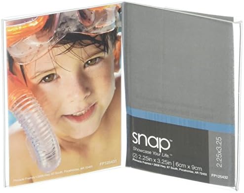 Snap 2.25X3.25 Clear Angled Acrylic Double Picture Frame