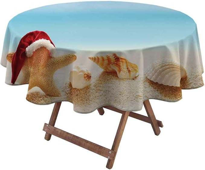 Table Cloths for Round Tables Santa Round Christmas