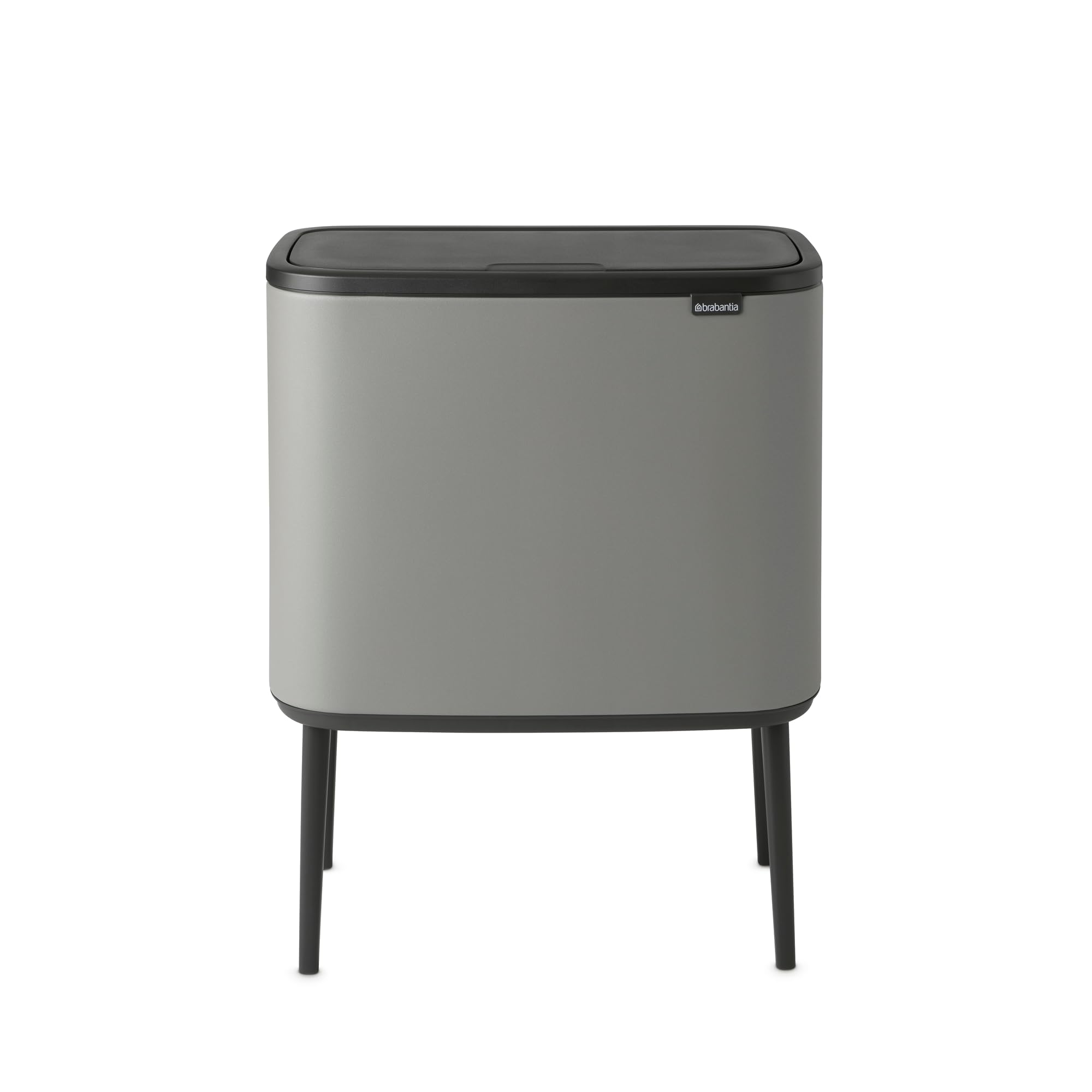 Brabantia Bo Touch Bin - 36L Inner Bucket (Mineral Concrete Grey) Waste Kitchen Bin - Soft-touch