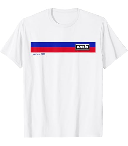 Amazon.com: Men's Oasis 1996 Tour Horizontal Stripes T-Shirt Small
