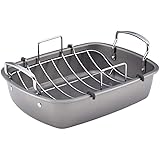 Circulon Nonstick Roasting Pan / Roaster with Rack - 17 Inch x 13 Inch, Gray