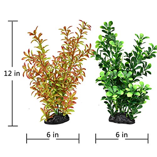 Artificial Fish Tank Plants, Plastic Aquarium Plant, 2 Pack, NonToxic