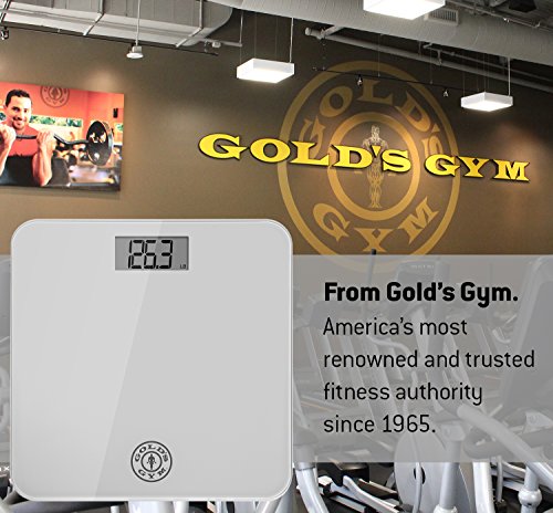 Gold’s Gym Digital Tempered Glass Bathroom Body Weight Scale Highly Accurate LBS or KG, up to 400 Pounds Non Slip, Portable, Silver - Thumbnail 4
