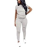 Nimsruc Two Piece Outfits for Women Short Sleeve Sweatsuit Casual Tracksuit