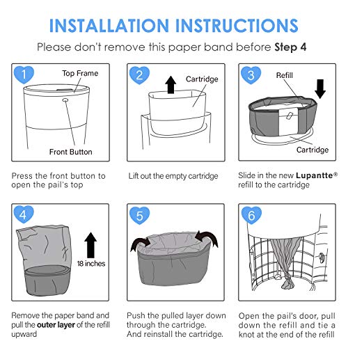 Dekor Plus Diaper Pail Refills Up to 1740 Diapers by Lupantte, 100