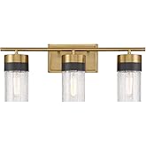 Savoy House 8-3600-3-322 Brickell Vintage Contemporary Crackled Glass Bathroom Vanity Wall Light, 3-Light 180 Total Watts, 9"