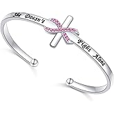 Yearace 925 Sterling Silver Engraved Faith Over Fear Heart Infinity Cross Charm Cuff Bangle Bracelet Sideways Cross Bracelet Bible Verse Religious Gift for Women Catholic