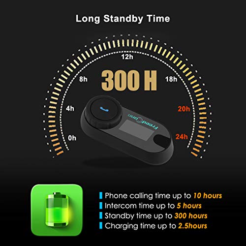 Helmet Bluetooth Intercom Kit Microphone Headphone Motorcycle Intercom Headset 800M Full-Duplex Intercom Support 3 Riders Connected, Cell Phone/Music/GPS (1 Unit with Hard Cable) - Thumbnail 4