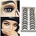 ❤JPJ(TM)❤️_Hot sale 10Pcs Women Thick Long Cross Party False Eyelashes Black Band Fake Eye Lashes (Black)