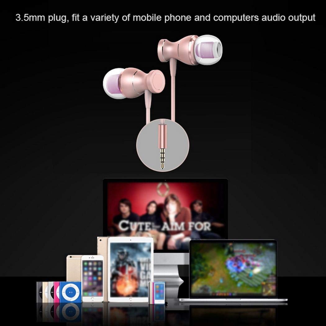 Chiak Fashion 3.5 mm Metal in-Ear Earphones with Microphone Wire Control General Earplugs Virtual Reality Headsets