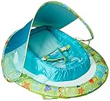SwimWays Infant Baby Spring Float with Adjustable Sun Canopy - Green