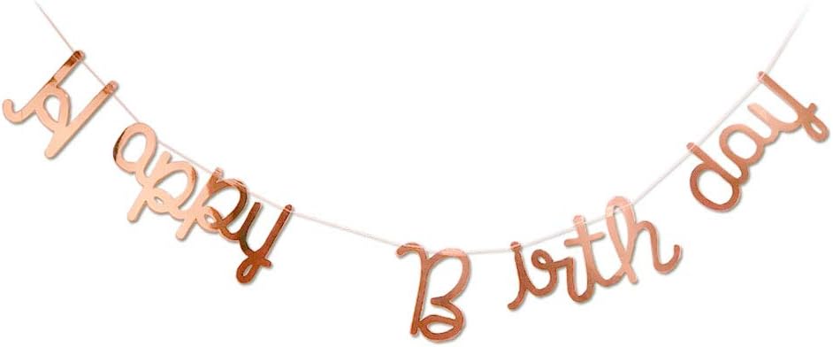 Amazon Co Jp Regalo 誕生日 レターバナー 紙製 ガーランド ラウンド ローズゴールド おもちゃ